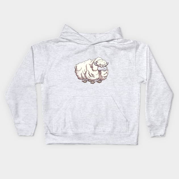 Hairy Cartoon Sheep Kids Hoodie by TheMaskedTooner